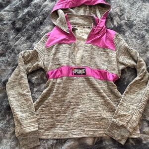 Victoria's Secret PINK Gray Hoodie with Pink Trim